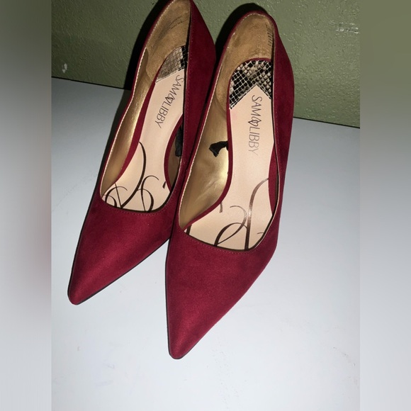 Sam & libby maroon, suede heels, size 9 - Picture 4 of 7